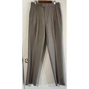 Jos. A. Bank S110S Men's 100% Wool Dress Pants Taupe Windsor Size 33R Unhemmed